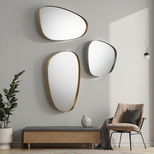 Sang Trọng Không Thường Xuyên Đóng Khung Kính Gương Thiết Lập Tường Thiết Kế Trang Trí Nội Thất Cho Nhà Với Khung Thanh Lịch - Product Image 2