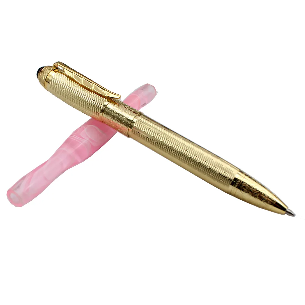 Großhandel Mode vergoldung Kugelschreiber Kupfer Gold-Stifte mit individuellem Logo für Konferenz Geschenk