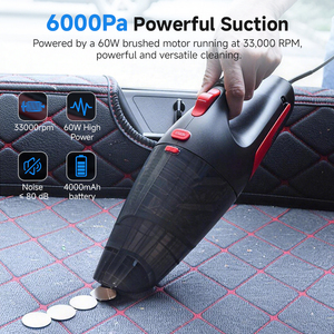 Aspiradora de Coche Portátil con Cable de 6000Pa, Logotipo Personalizado, Limpiador de Polvo Automático - Product Image 2