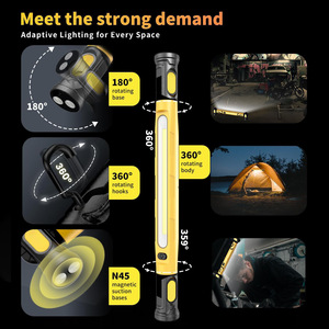 ไฟฉายแบบพกพาหมุนได้ LED COB ไฟส่องสว่างแบบแม่เหล็กติดตั้งได้ ไฟแคมป์ปิ้ง น้ำหนักเบา ปรับแสงได้ - Product Image 2