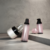 Bouteille de pompe de lotion noire 120ml 100ml 35ml Lotion avec pot de crème ensemble de bouteilles de pulvérisation de brume fine pour les soins de la peau