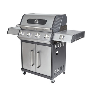 Parrilla de Acero Inoxidable de Gas Propano para Exteriores de 4 Quemadores con Quemador Lateral y Gabinete - Product Image 1