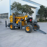 Foreuse de puits d'eau sur roues QY260 de 260 m, alimentée au diesel, avec pompe et moteur – Machine de forage portable