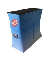 Table de présentation publicitaire pliable portable en acrylique, podium de promotion, impression de logo personnalisée, impression couleur complète pour le commerce