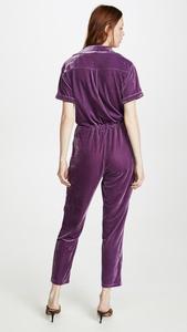 De moda de manga larga de terciopelo con cuello en V elástico casual <span class=keywords><strong>mujer</strong></span> mono - Product Image 3