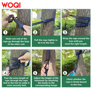 เปลญวนแคมป์ปิ้ง Woqi แบบคู่ ขนาด 118 นิ้ว x 78 นิ้ว ทำจากไนลอน น้ำหนักเบา สำหรับเดินทางท่องเที่ยวกลางแจ้งและชายหาด - Product Image 5