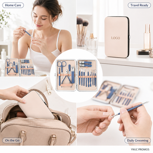 Juego <span class=keywords><strong>Profesional</strong></span> de 16 Piezas de Cortaúñas de Acero Inoxidable, <span class=keywords><strong>Kit</strong></span> de Cuidado Personal con Estuche de Cuero de Lujo OEM - Product Image 3