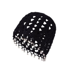 Haute qualité femmes décontracté couleur unie Crochet <span class=keywords><strong>Bonnet</strong></span> chapeau évider Beanie pour la décoration de cheveux - Product Image 6