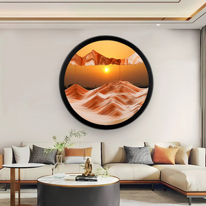 Round <strong>Glass</strong> Moving Sand Art 3D Home Decoration Gift Box <strong>Love</strong> Europe Wall Mounted Sand <strong>Painting</strong> Sand Frame Living Room Decoration - Product Image 2
