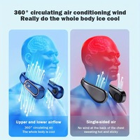 D03 Portable 1200mA Mini ventilateur de cou suspendu ABS matériel sans lame tour de cou affichage numérique puissance USB Rechargeable