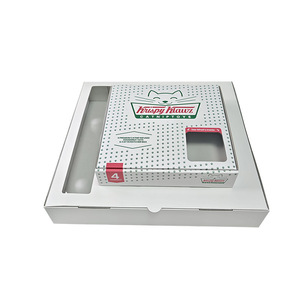 Desain buatan pabrik logo dapat digunakan kembali merah muda 6 7 8 9 10 inci kertas bergelombang kemasan makanan kerucut adonan Pizza-kotak dengan jendela - Product Image 1