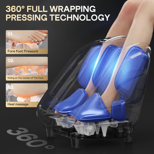 Masajeador de Pies Eléctrico Shiatsu Portátil con Calor, Compresión de Aire, Vibración y Función Musical para Aliviar el Dolor de Pies, Reflexología en Casa - Product Image 3