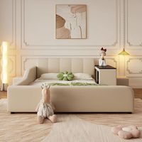 Hochwertiges Modernes Kinderbett Komfortables Schutzgeländer Umweltfreundliche Weiche Lederpolsterung Neues Design für Kinderzimmer-Set