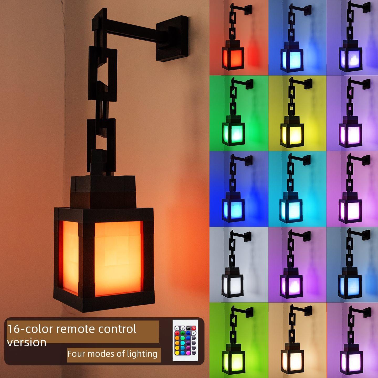 Lanterne 16 couleurs avec télécommande, crochet et chaîne.