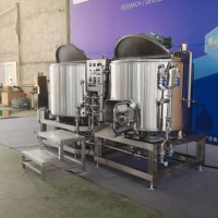 Système de brassage commercial 5BBL à 2 cuves, équipement de brassage de bière artisanale en acier inoxydable avec plateforme de commande