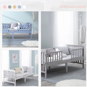 Cama Multifuncional para Bebés y Niños Pequeños de Madera de Pino de Nueva Zelanda, Estilo Europeo Moderno, Certificación JPMA/CPSC, Uso en Dormitorio, Garantía de 2 Años - Product Image 3