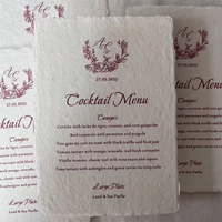 Invitations de mariage haut de gamme, cartes de vœux en papier recyclé à bords festonnés, carton premium, impression typographique