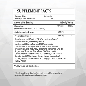 OEM ODM Fat Burner & Appetite Suppressant Capsules with Chromium Reduces Cravings Promotes Natural Fat Burning Capsules - Product Image 2