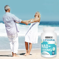 Capsules liposomales NAD de marque privée OEM 1000mg Nad+60 Naturel 2 gélules molles pour usage quotidien adulte, complément alimentaire en gélules molles