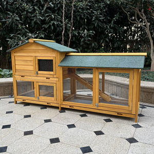 Cage en bois résistante aux intempéries pour lapins, poulets et pigeons, niche pour animaux à plusieurs niveaux pour jardin/patio. - Product Image 3