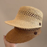 Gorras de Béisbol de Paja con Visera de Palma Natural para Verano, Protección UV, Estilo Duckbill, Moda Unisex, Sombrero de Sol, Venta al por Mayor
