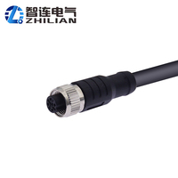 Connecteur ZLconnector M12J1-S personnalisé en usine, blindé, étanche IP67, mâle/femelle, câble de capteur nickelé