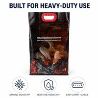 Sac en PP tissé laminé BOPP pour charbon de bois, 8kg, 10kg, 20kg, avec poignée, emballage pour barbecue, résistant à l'humidité, imprimé sur mesure