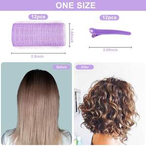 ชุดลูกกลิ้งผมไนลอนทำจากพลาสติก18ชิ้นพร้อมคลิป12ชิ้นมี3ขนาดไม่ให้ความร้อน - Product Image 2