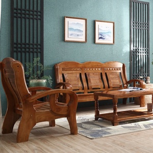 Ensemble de canapés en bois massif modernes, vente chaude 2022, meubles de salon - Product Image 2