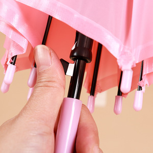 Sunday nhỏ thẳng ô người lớn đầy màu sắc <span class=keywords><strong>PVC</strong></span> vải tự động chức năng logo in nhựa mini mưa - Product Image 4