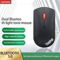 Mouse Nirkabel untuk ThinkPad 4Y50X88822 Dual untuk Kantor Mouse Laser Hitam Ergonomis Laptop Backlit untuk Kedua Tangan