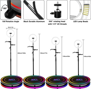 360 Machine de cabine <span class=keywords><strong>Photo</strong></span> 50cm pour les fêtes avec anneau lumineux 1 personne contrôle par application cabine automatique plate-forme rotative Spinner - Product Image 5