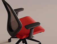 Chaise ergonomique moderne OMNI en maille nylon avec accoudoirs réglables, soutien lombaire et appui-tête pour équipe professionnelle