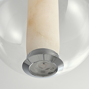 2025 Zhongyi plafond moderne nordique <span class=keywords><strong>verre</strong></span> sphère et albâtre abat-jour pendentif lustre lumière pour salon Villa hôtel - Product Image 4