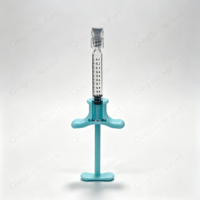 Seringue en verre borosilicate pré-stérilisée de 1 ml à 5 ml, avec piston et butée de positionnement codés par couleur, pour l'emballage de liquides esthétiques