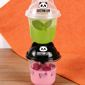 Gobelets jetables en PET à paroi simple de 14 oz, motif ours, diamètre 90 mm, recyclables pour fruits et café - Product Image 2