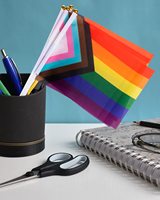 Drapeau pliable rectangulaire portable en polyester imperméable, motif arc-en-ciel LGBT Progress Pride, vente directe, personnalisé