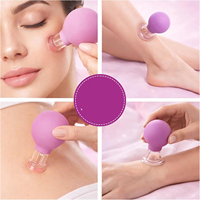 Kit de massage cryothérapie 2-en-1 : Rouleau facial en verre et ventouses en silicone pour lifting corporel et facial, thérapie par le froid et massage anti-gonflement