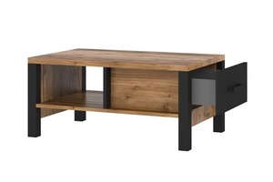 Moderno Design minimalista di alta qualità marrone e nero resistente MDF costruzione tavolino <span class=keywords><strong>da</strong></span> caffè con un cassetto per soggiorno - Product Image 3