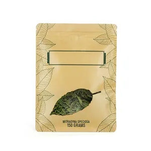 Custom Printing three side sealing zip lock bag tea packaging kraft paper bags with zipper for dried food