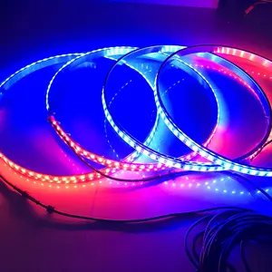 RGB APP בקרת 17 אינץ מים הוכחת led גלגל אורות גלגל טבעת אורות led אור עבור מכונית גלגלים