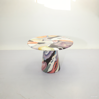 Table basse personnalisée de style scandinave pouf élégant peint à la main avec vivacité colorée divertissement à domicile salon