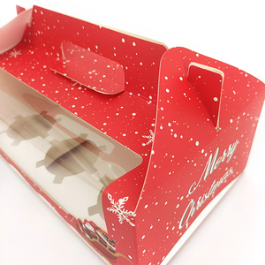 Tái Chế Giáng Sinh 4 Lỗ <span class=keywords><strong>Cupcake</strong></span> Hộp Biểu Tượng Tùy Chỉnh Trong Suốt 4 Lỗ Kraft Giấy <span class=keywords><strong>Cupcake</strong></span> Hộp Với Xử Lý - Product Image 5