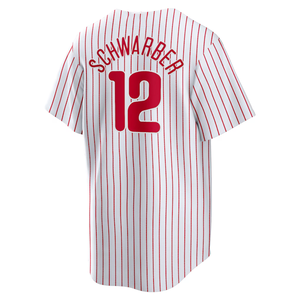 Op maat gemaakte geborduurde heren honkbaluniformen, ademend, plus size, gepersonaliseerde naam, logo, blanco Philadelphia shirt, polyester - Product Image 1