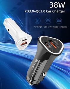 อะแดปเตอร์ที่ชาร์จในรถยนต์38W พอร์ตคู่ USB ปลั๊กเสียบ PD ชาร์จเร็วกล้องโทรศัพท์มือถือสมาร์ท USB C อะแดปเตอร์ชาร์จในรถ - Product Image 5