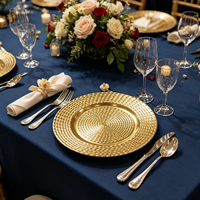 Assiettes de présentation de luxe jetables en PP doré, motif corde torsadée, durables, modernes, pour centres de table de fête et de mariage, 50 pièces, pour hôtels