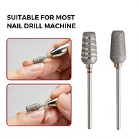 SHUANGJIA Fraise à ongles conique en acier inoxydable, à rainures spirales, électroplaquée diamant, de sécurité, pour manucure en salon, forme baril