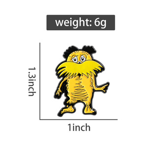 Dessin animé enfants roman histoire émail broche forêt <span class=keywords><strong>gardien</strong></span> le Lorax broches revers Badge sac à dos drôle bijoux amis cadeaux - Product Image 6