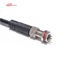 Câble de panneau circulaire LLT M8 3pin 3 4 5 Pin Metal Led Socket Panel Mount Cable Connector