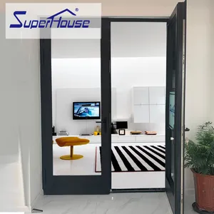 Hurricane Proof NOA NFRC AS2047 Maimi Dade Standard Commercial Frosted Glass Aluminum Entry Door